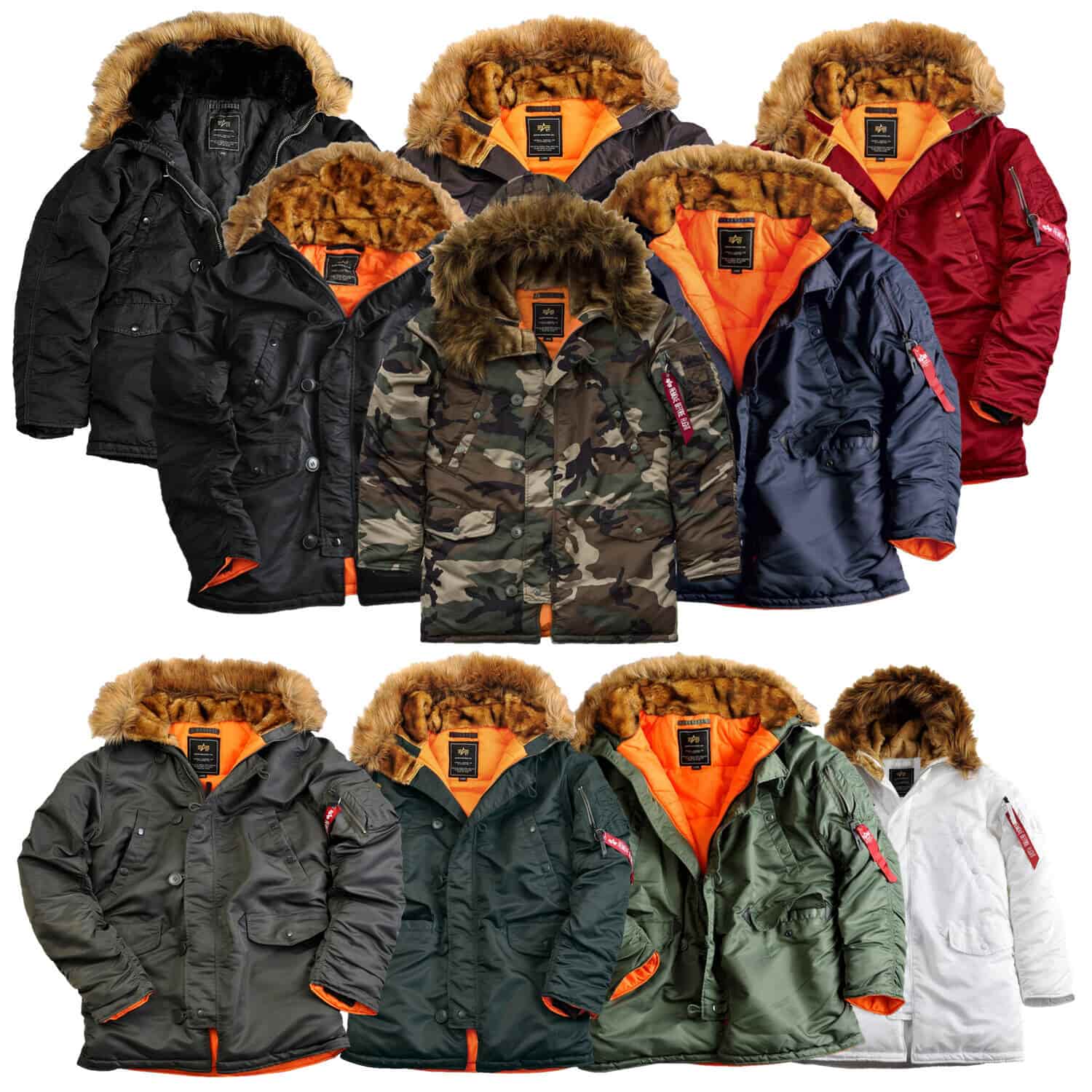 Парки N-3B Alpha Industries Цвета парки N-3B Alpha Industries