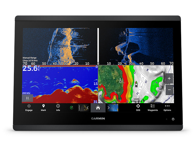 Быстрый интерфейс и тонкий корпус — Картплоттер Garmin GPSMAP 1223xsv с датчиком GT56