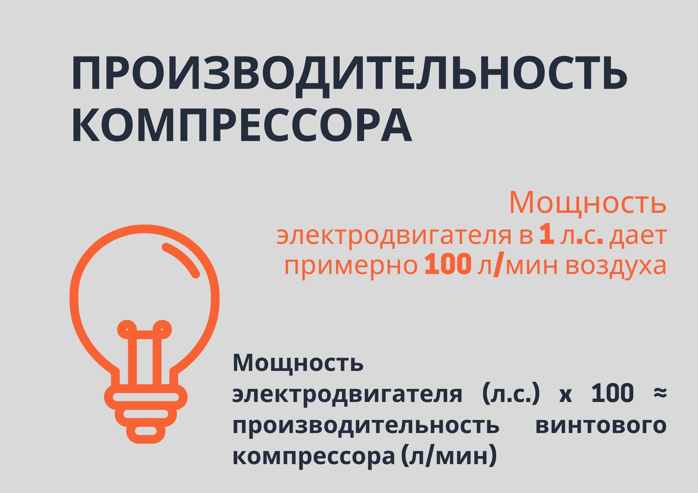 Формула расчета производительности компрессора
