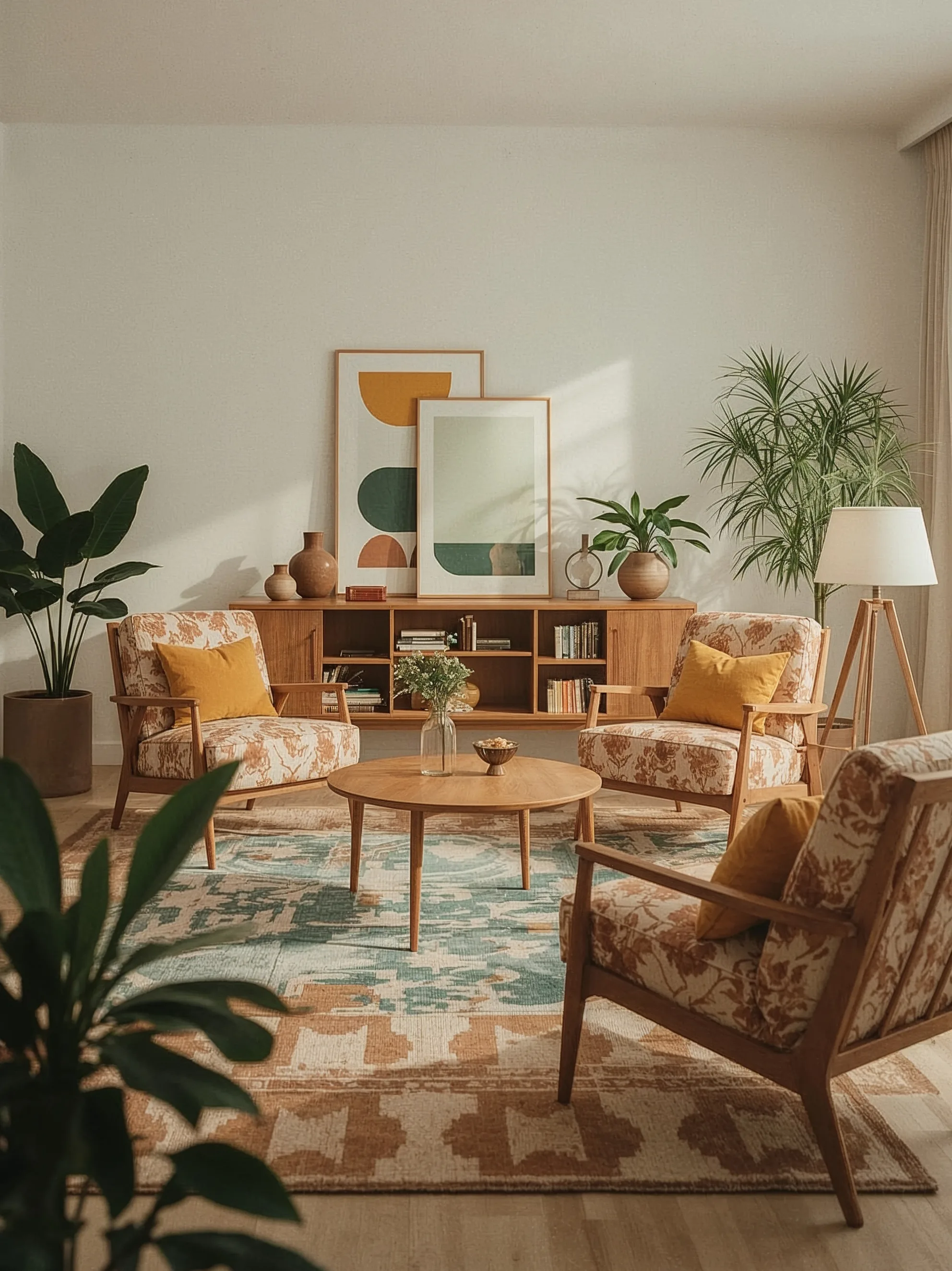 Mid-century modern в повседневном интерьере: простые формы, ностальгия по 80-м и акцент на стене &mdash; настенные часы WOODandROOT