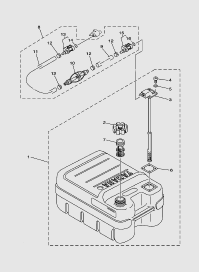 Топливный бак лодочного мотора SEA_PRO T15 и OTH 9,9