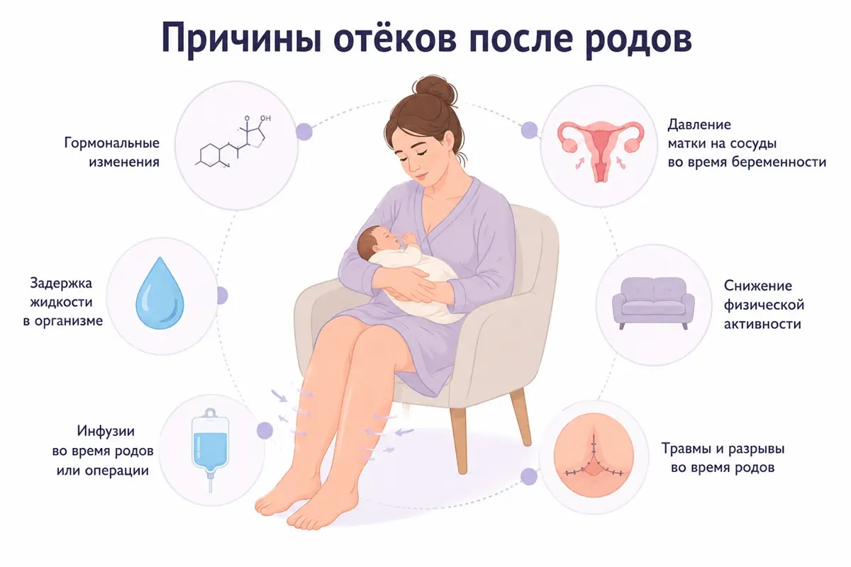 отеки после родов причины