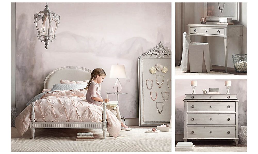 Изящная детская в классическом французском стиле для девочки Restoration Hardware