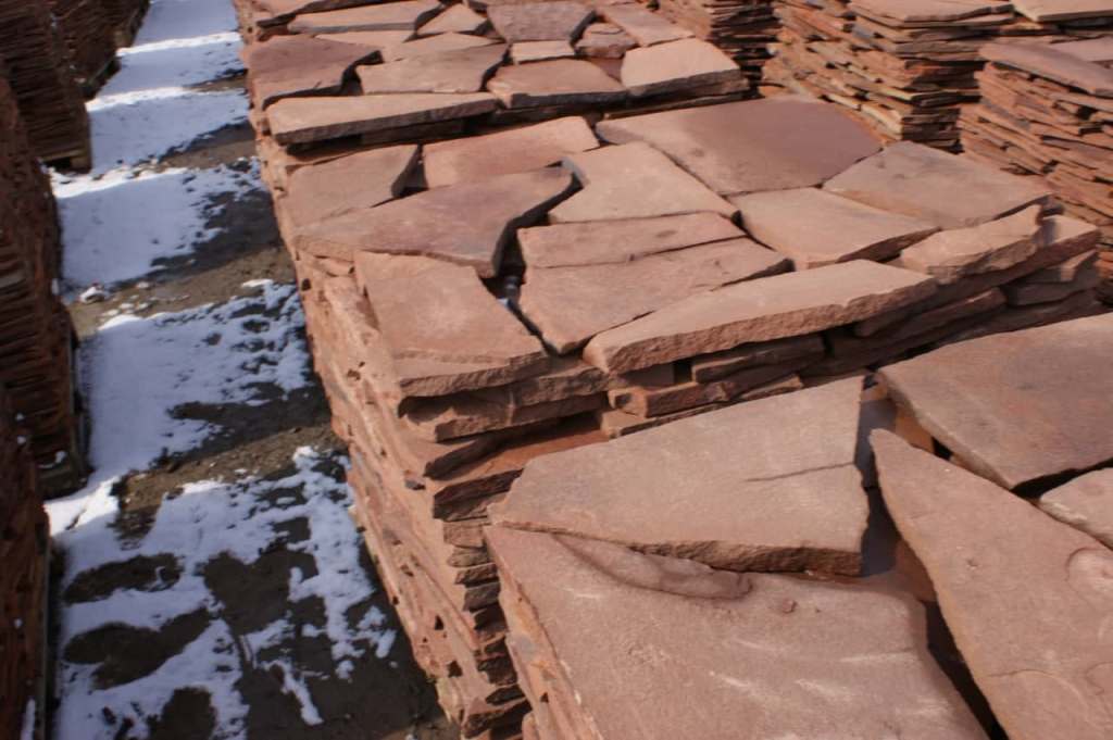 Обоженный Ростовский песчаник плитняк красный терракот