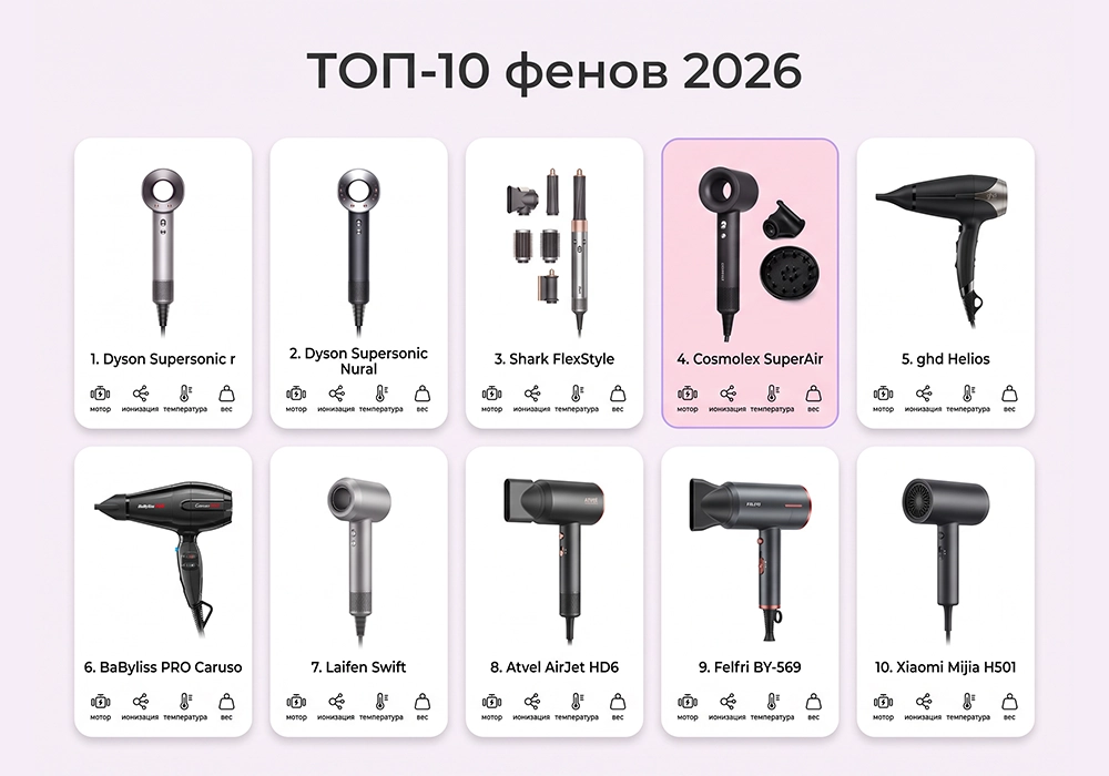 Сравнение BLDC-мотора и обычного мотора фена для волос