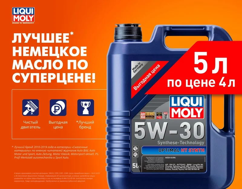 Баннер 5 литров по цене 4-х Liqui Moly
