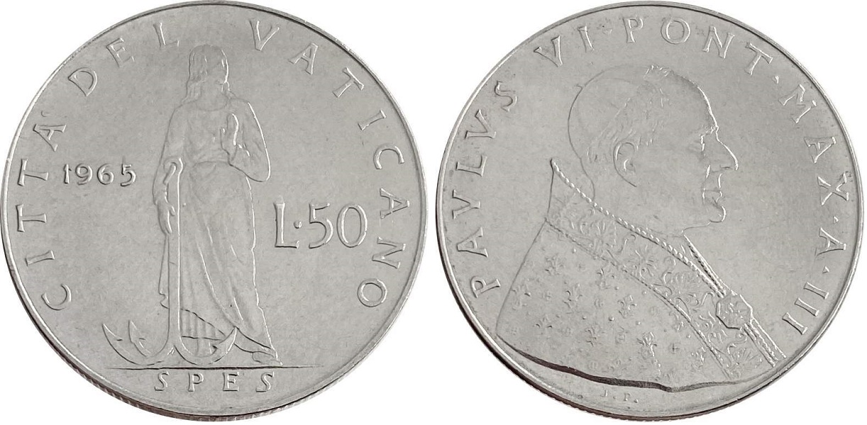 50 ватиканских лир 1965