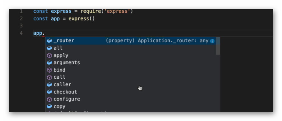 Всплывающие подсказки инструмента IntelliSense