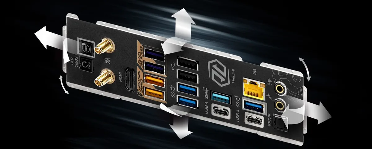 Панель ввода-вывода платы ASRock X870E Taichi Lite