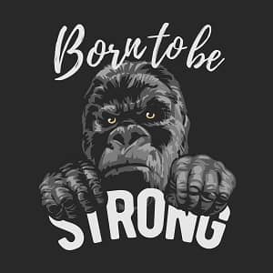 принт с гориллой Strong