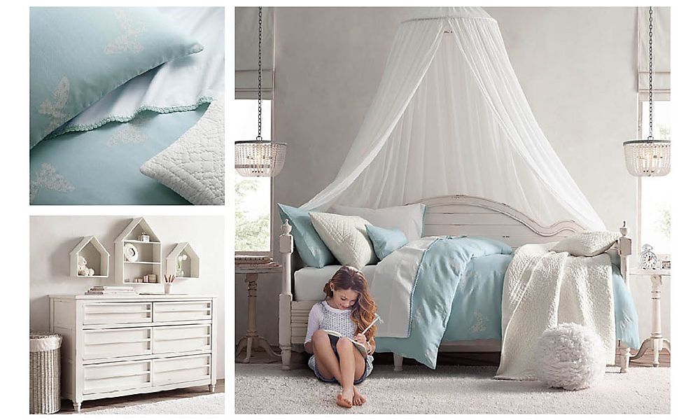 Нежная комната для девочки в винтажном стиле Restoration Hardware