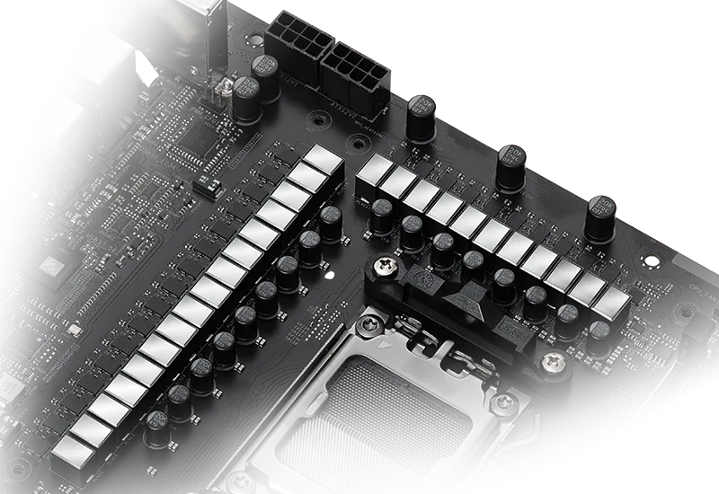 Силовая часть VRM платы X870E Taichi Lite