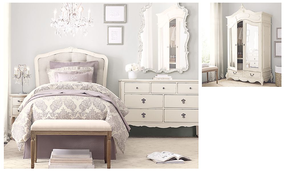 Изящная комната для девочки в классическом французском стиле Restoration Hardware