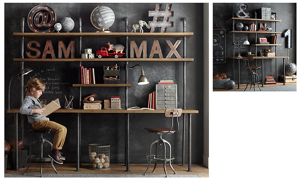 Комната для учебы в стиле лофт Restoration Hardware