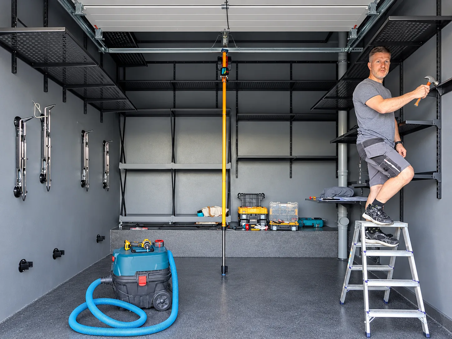 Монтаж системы хранения GarageStorage в гараже