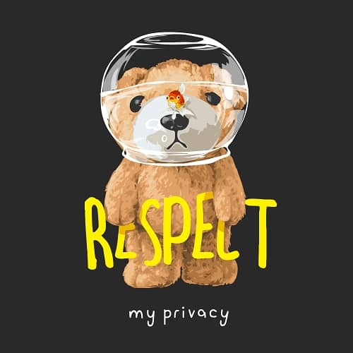 принт с Тедди Respect my privacy