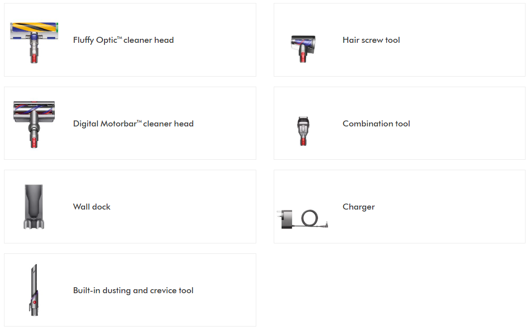 Комплектация Dyson G5 Detect