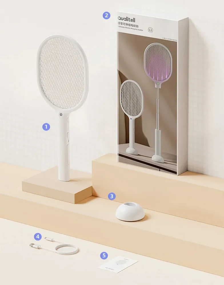 Электрическая мухобойка Qualitell Telescopic Electric Mosquito Swatter (ZSS220907)