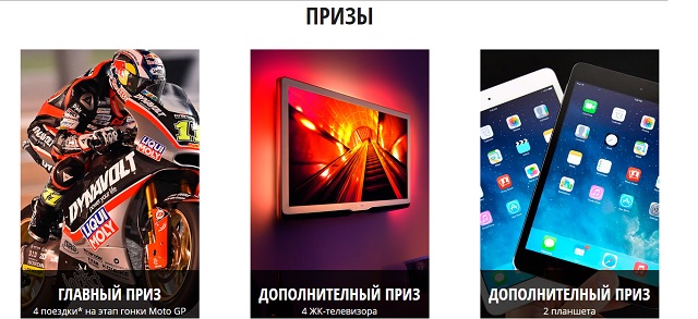 Призы и подарки акции "Выиграй поездку в Италию"