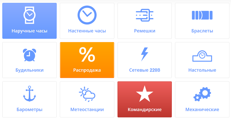 ассортимент часов