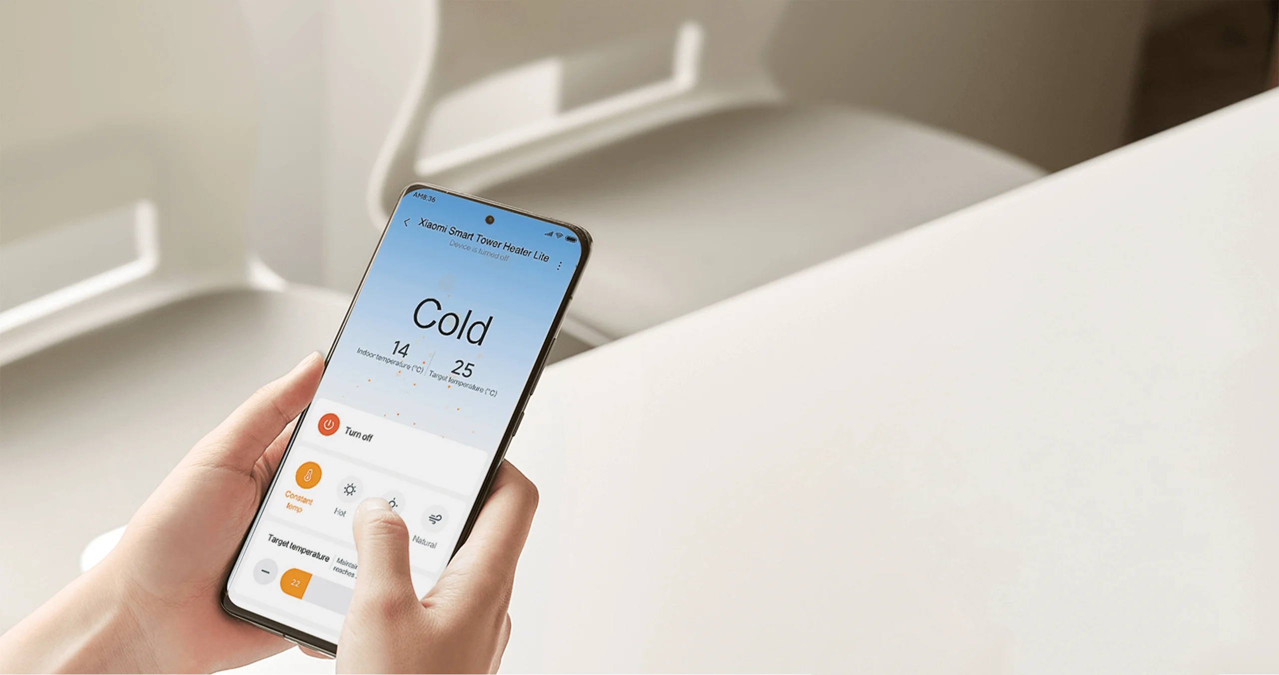 Умный вертикальный обогреватель Xiaomi Mijia vertical heater Lite 2000W (LSNFJ02LX)