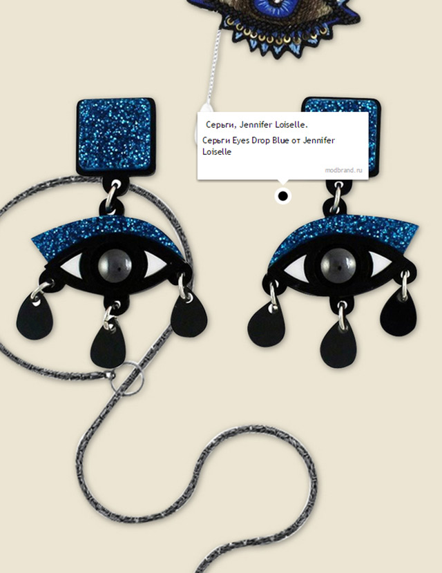 серьги Eyes Drop Blue от Jennifer Loiselle нa сайте журнала Interview Russia