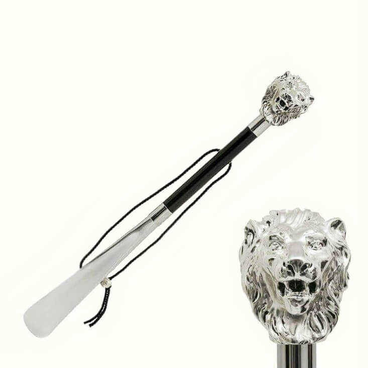 Ложка для обуви Pasotti CS W37- Silver Lion Лев на фоне.jpg