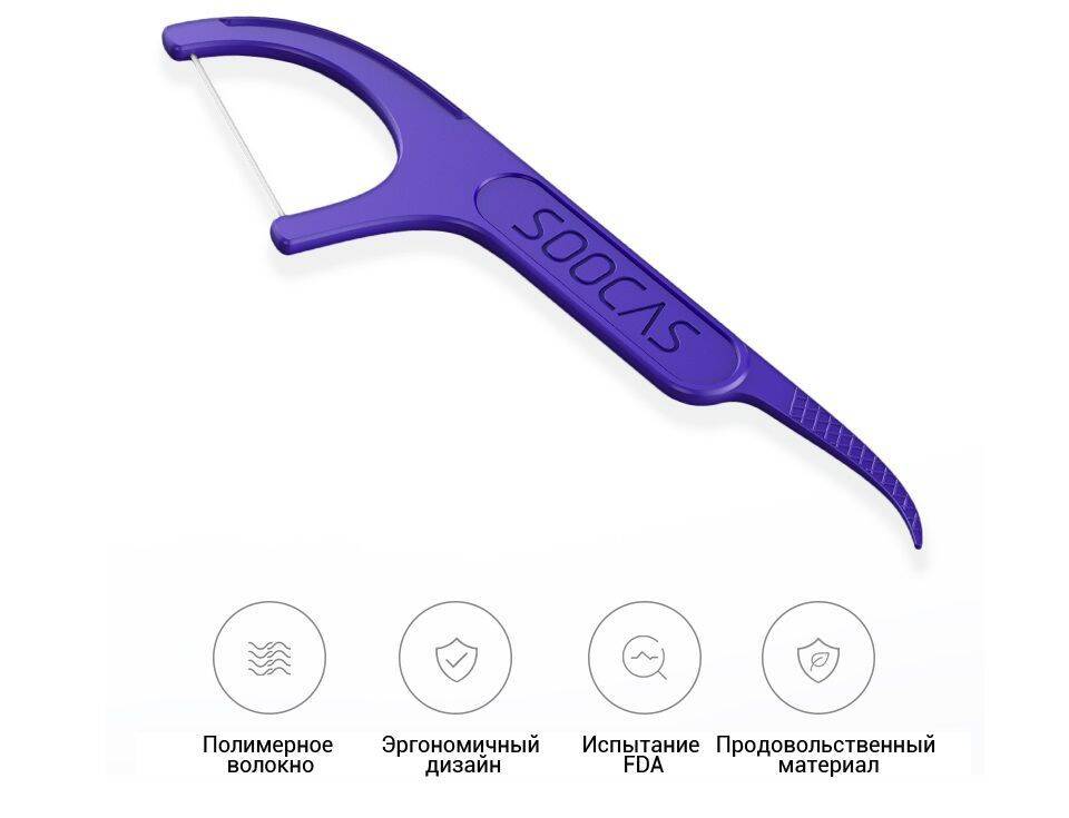 Зубная нить Xiaomi BEHEART Floss Pick (50шт)