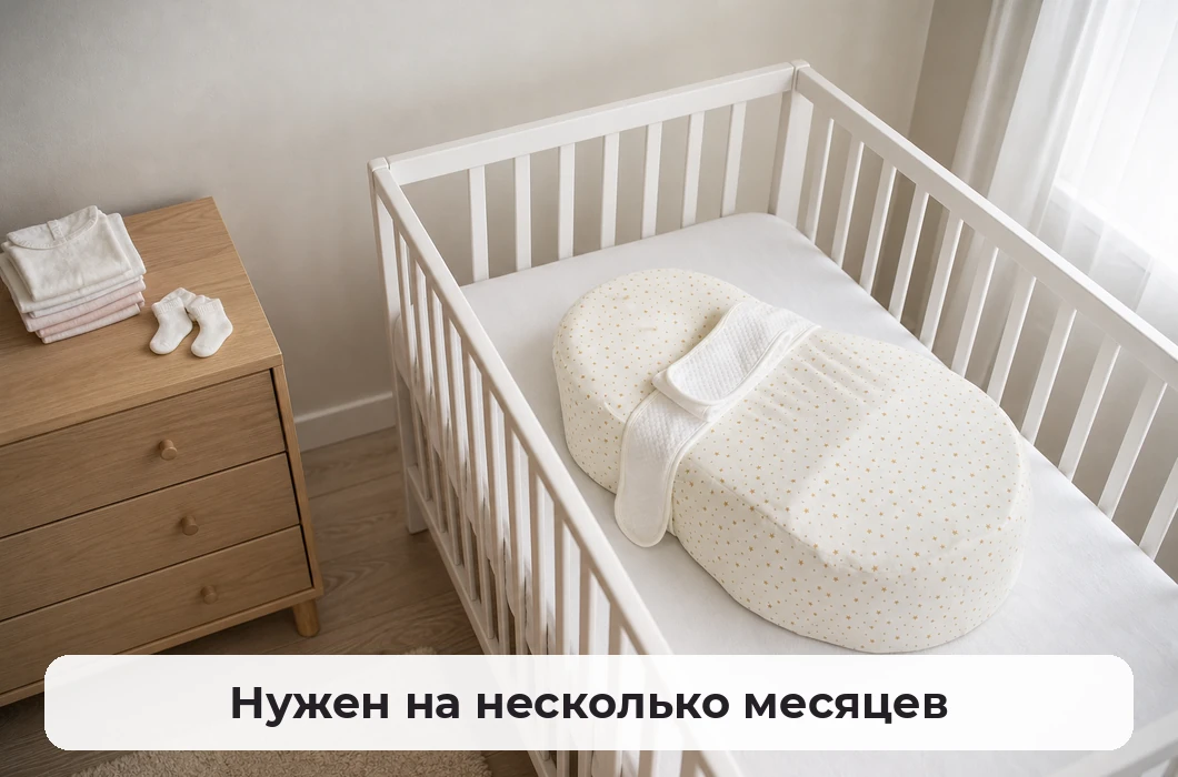 Кокон-люлька Farla Baby Shell в детской кроватке.