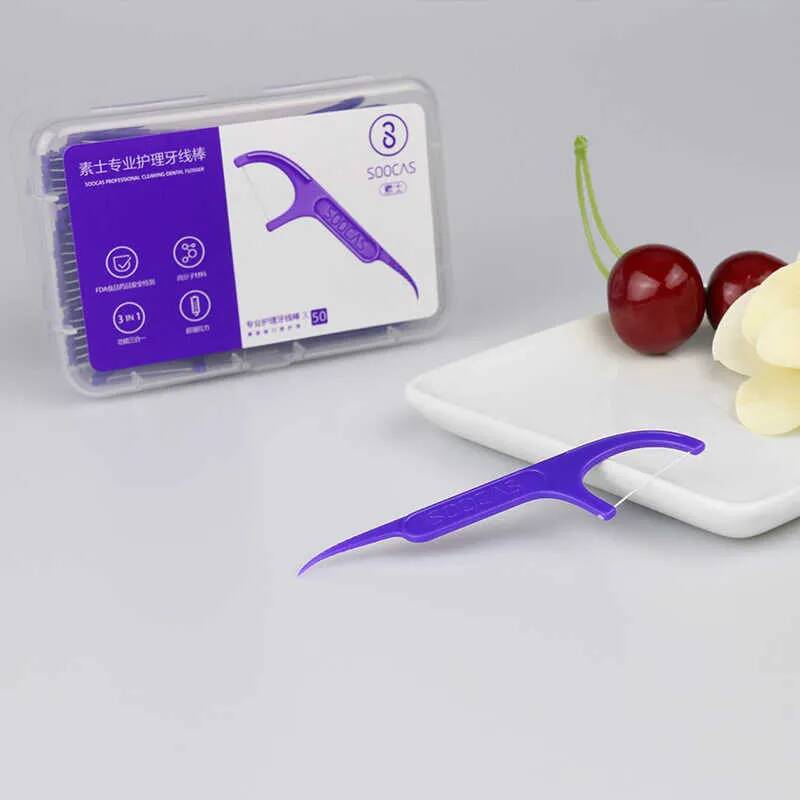 Зубная нить Xiaomi BEHEART Floss Pick (50шт)