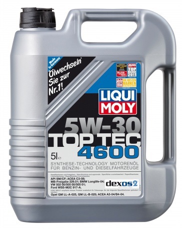 Liqui Moly Top Tec 4600 5W-30 НС-синт. масло для MB, BMW, VAG, Ford, Opel 5л.