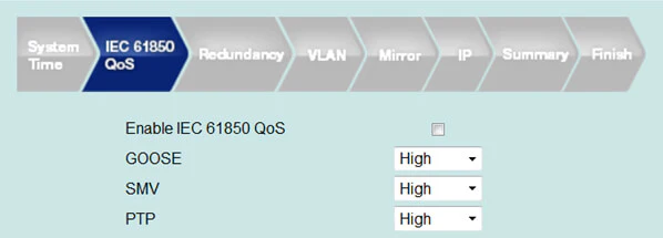 Приоритеты для кадров GOOSE/SMV/PTP