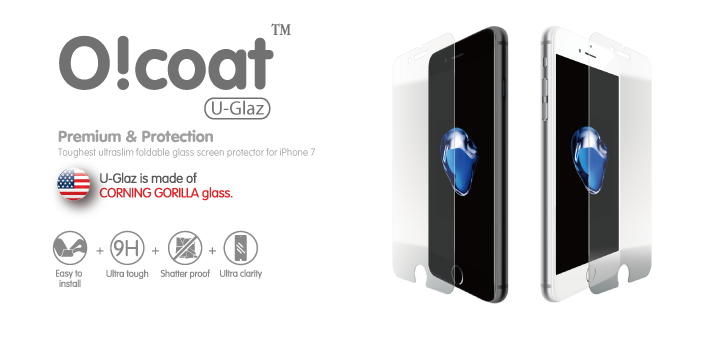 Противоударное стекло с олеофобным покрытием Ozaki O!coat U-Glaz OC744GS для iPhone 7.