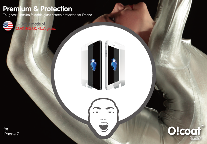 Противоударное стекло с олеофобным покрытием Ozaki O!coat U-Glaz OC744GS для iPhone 7.