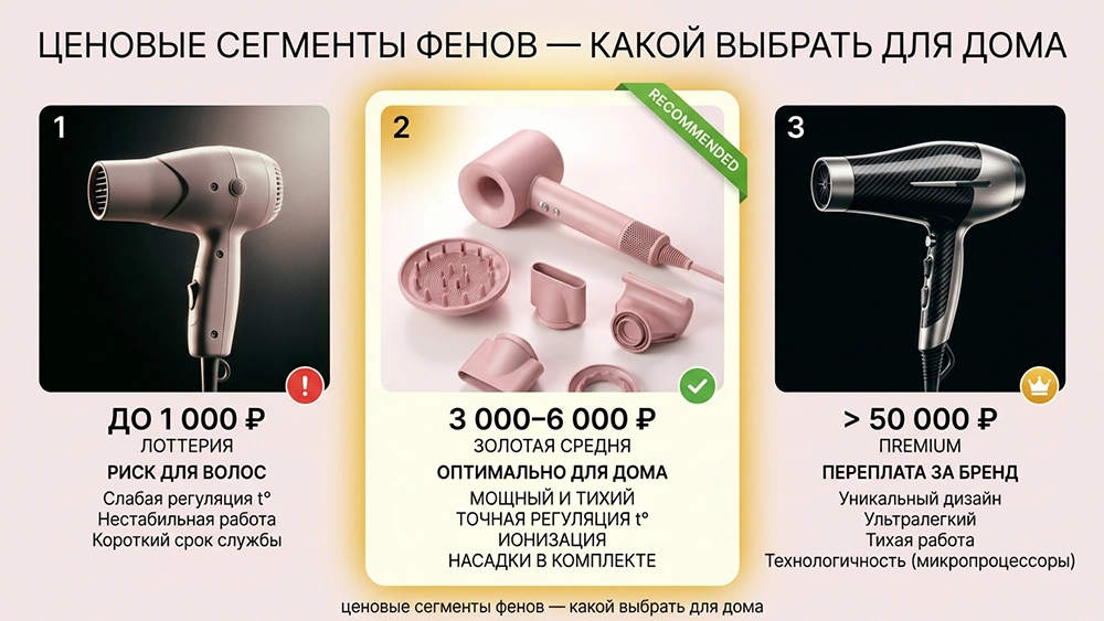ценовые сегменты фенов &mdash; какой выбрать для дома