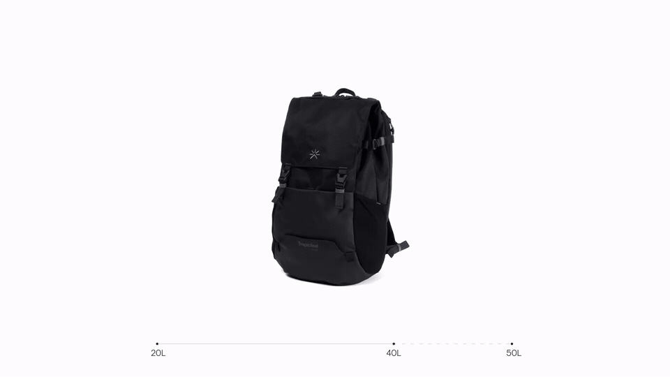 Изменение объема Tropicfeel Shell Backpack с 20 до 50 л