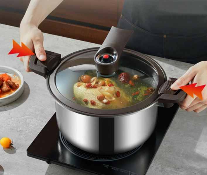 Кастрюля-скороварка Xiaomi Crystal Kitchen Titanium Micro-Pressure Cooking Pot 28cm (JC-WYG01)