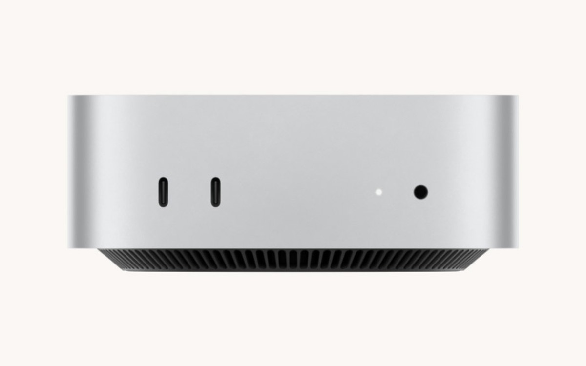Настольный компьютер Apple Mac mini 2026 на чипе M6, вид спереди Настольный компьютер Apple Mac mini 2026 на чипе M6, вид спереди
