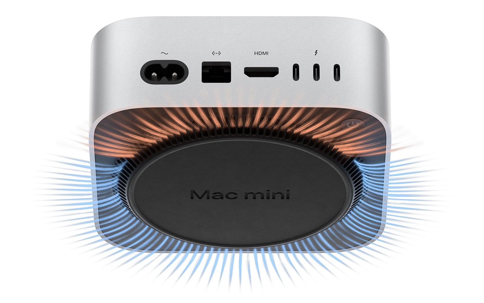 Система охлаждения Mac mini 2026: воздух выходит через нижнюю решётку Система охлаждения Mac mini 2026: воздух выходит через нижнюю решётку