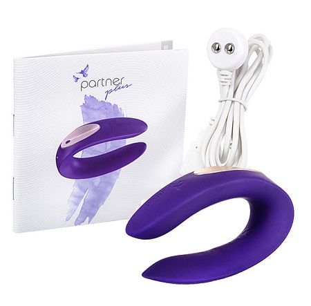 Satisfyer Partner Plus содержимое коробки + зарядный шнур