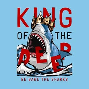 принт с акулой King of the deep