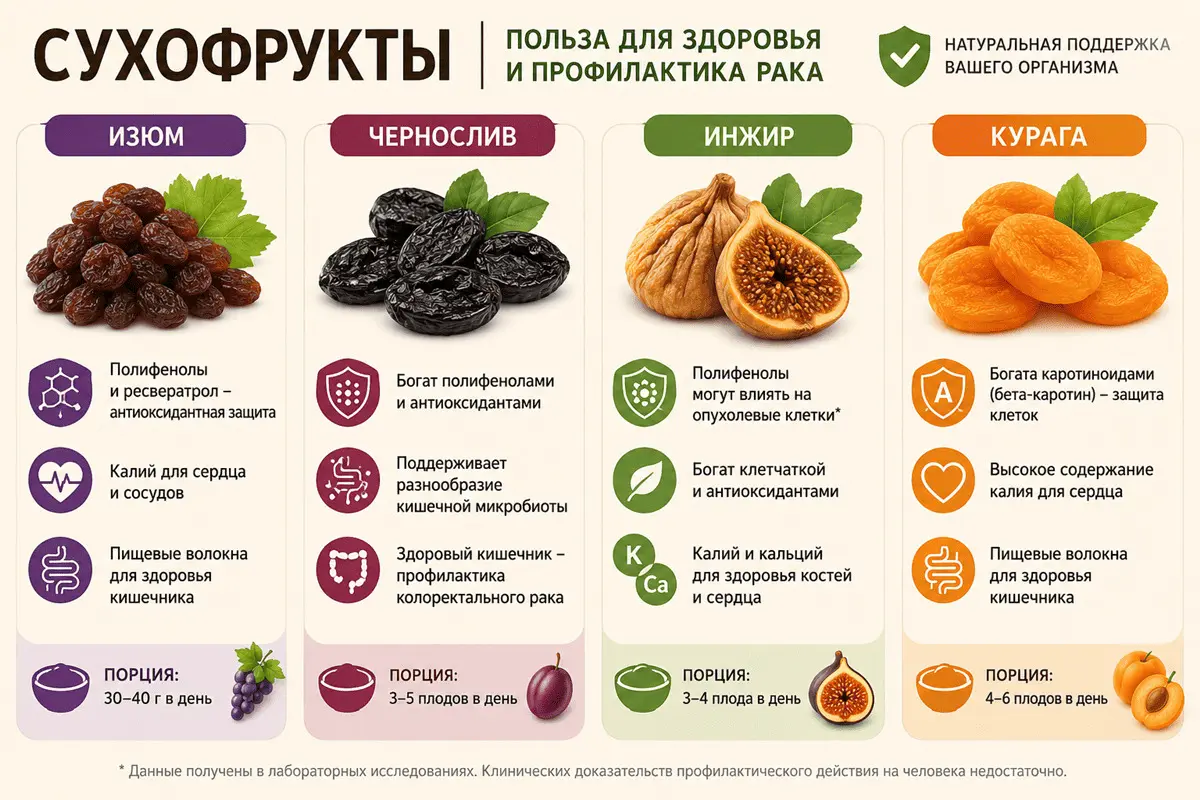 сухофрукты профилактика рака