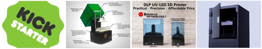 проекты sla и dlp 3d принтеров на kickstarter