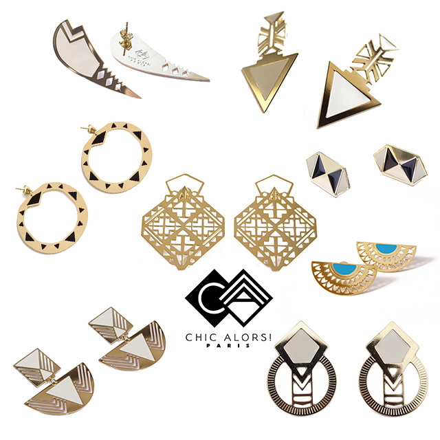 серьги из позолоченной латуни от CHIC ALORS Paris