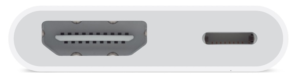 Оригинальный цифровой AV-адаптер Apple Lightning Digital AV Adapter MD826ZM/A передачи изображения с iPhone, iPad и iPod оснащенных разъёмом Lightning.