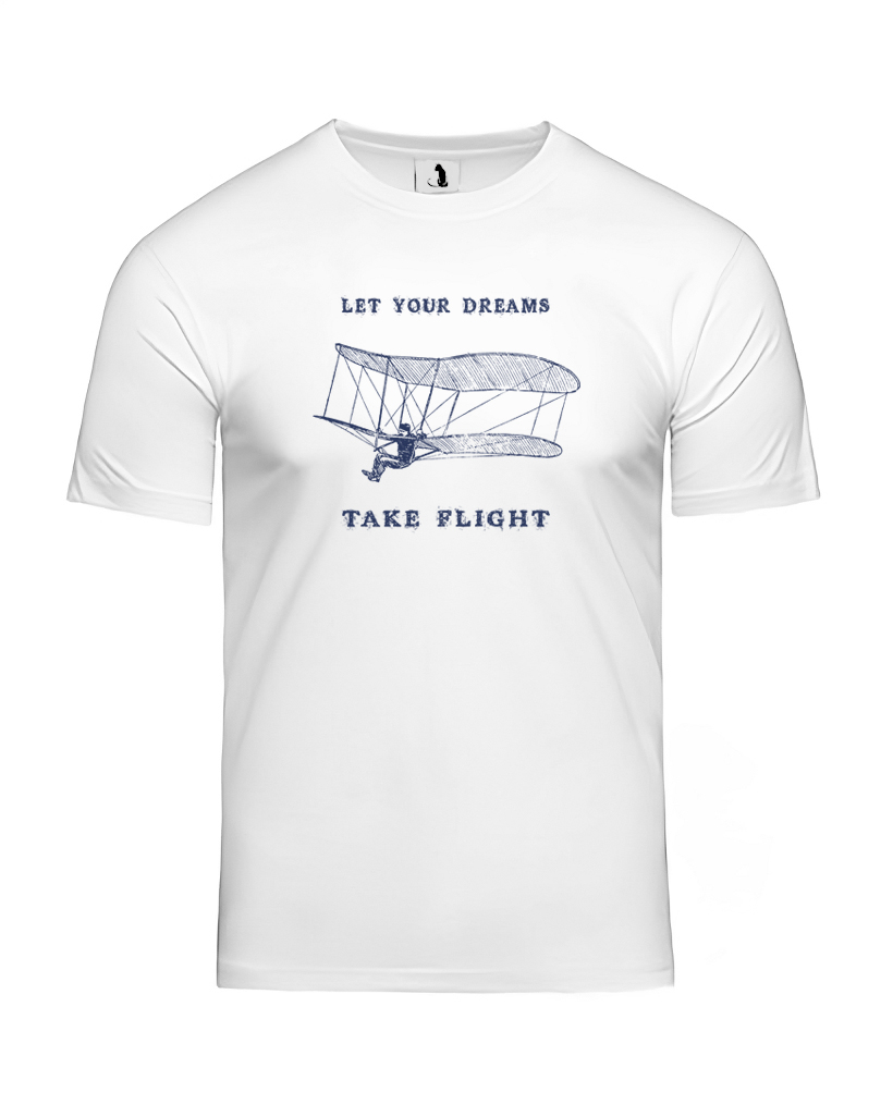 Образец футболки Let your dreams take flight unisex классического прямого кроя Футболка Let your dreams take flight unisex классического прямого кроя
