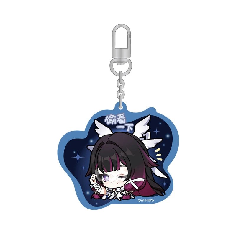 Брелок Акриловый Genshin Impact Chibi Emoticon Series Коломбина