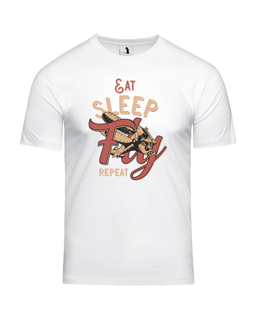 Футболка с самолетом Fly Repeat unisex классического прямого кроя