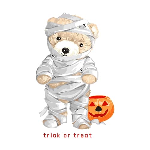 принт с Тедди Trick or treat