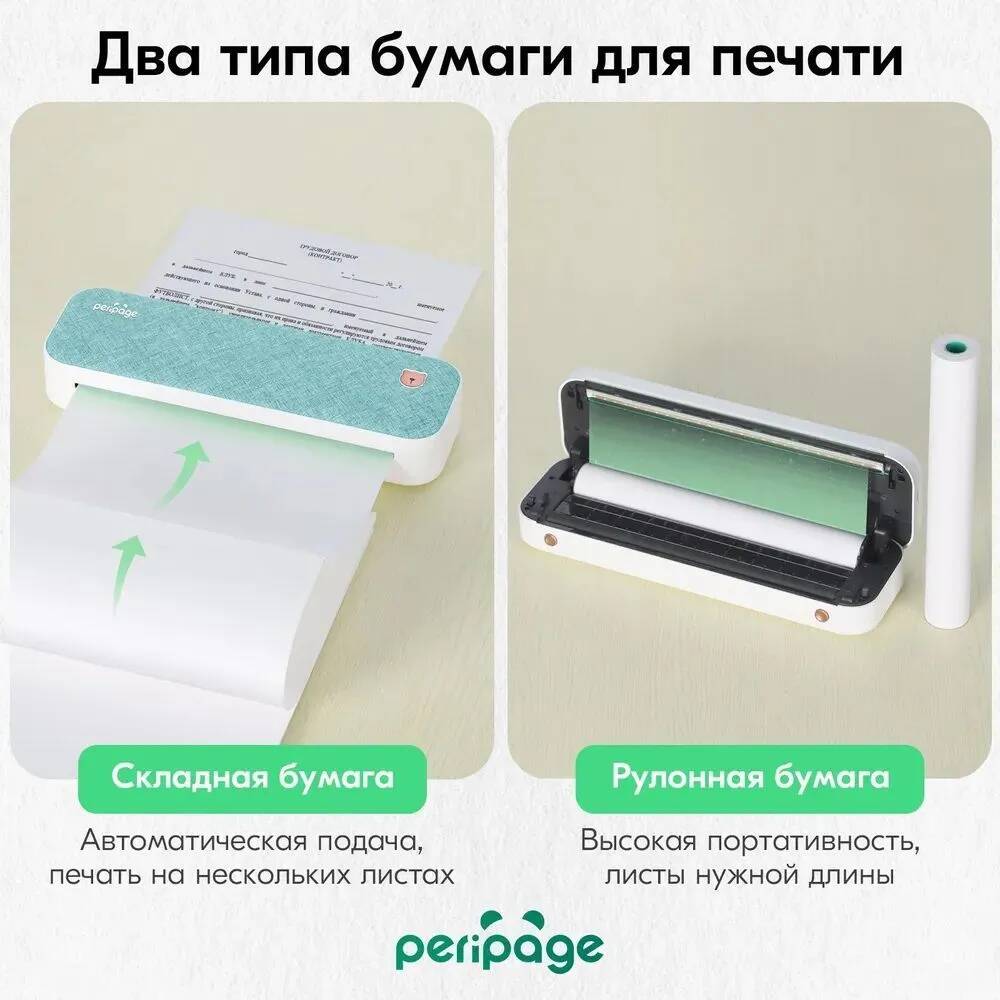 Портативный термопринтер Xiaomi PeriPage A4 Bluetooth USB